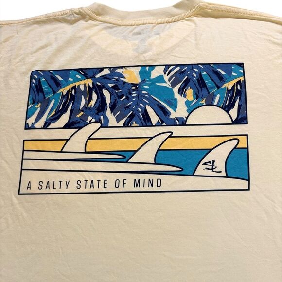 Salt Life Yellow T Shirt A Salty State Of Mind Surf Board Graphic Men Size Large - Picture 3 of 8